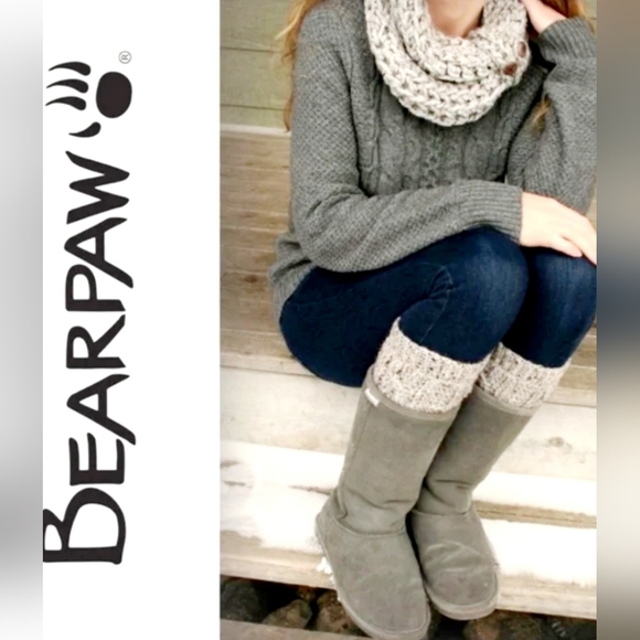 BearPaw Shoes - Bearpaw NeverWet Suede Leather/Sheepskin Shearling Gray Women's Boots US 9
